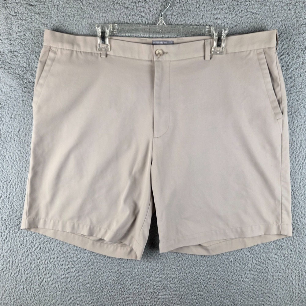 Peter Millar Shorts Mens Size 42 Brown Salem Performance Shorts Wicking 8.5" Ins
